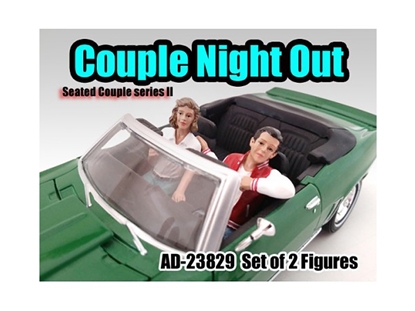 Picture of American Diorama 23829 Seated Couple 2 Piece Figure Set Release 2 For 1:24 Models