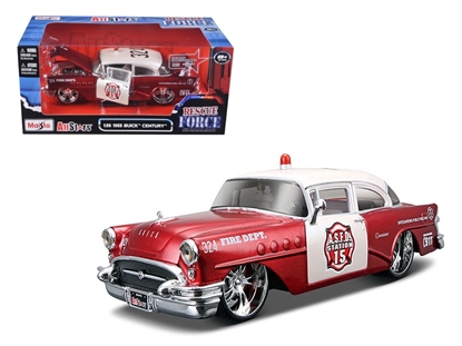 Picture of Maisto 31341 1955 Buick Century Bakersfield Fire Department Car 1/26 Diecast Model Car