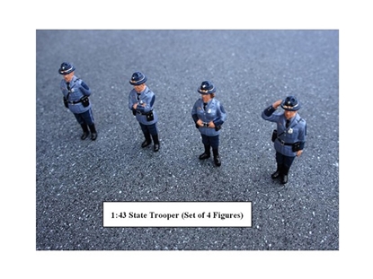 Picture of American Diorama 16200 State Troopers 4pc Figure Set For 1:43 Diecast Model Cars