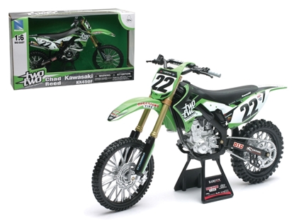 Picture of New Ray 49493 Kawasaki Kx 450f "two Two Motorsports" Chad Reed #22 Dirt Bike Motorcycle 1/6 Diecast Model