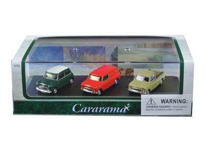 Picture of Cararama 71310 Mini Cooper 3 Piece Gift Set In Display Showcase 1/72 Diecast Model Car