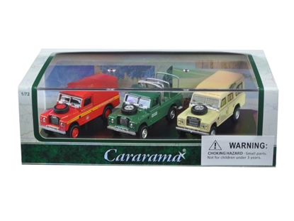 Picture of Cararama 71311 Land Rover 3 Piece Gift Set In Display Showcase 1/72 Diecast Model Car