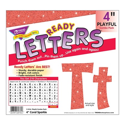 Picture of 4in Ready Letters Coral Sparkle
