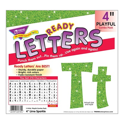 Picture of 4in Ready Letters Lime Sparkle