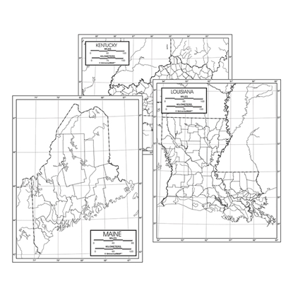 Picture of 50 State Outline Map Set Paper