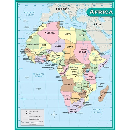 Picture of Africa Map Chart 17x22