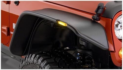 Picture of Bushwacker 10053-07 Bushwacker Flat Style JK Wrangler Front Fender Flares (Paintable) - 10053-07