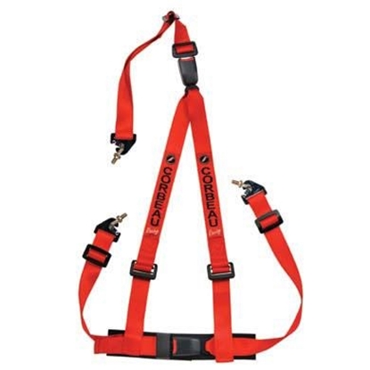 Picture of Corbeau 43307B Corbeau 2 Inch 3-Point Retractable Lap and Harness Belt Bolt-In (Red) - 43307B