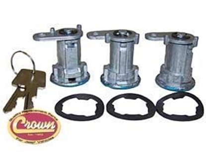 Picture of Crown Automotive 8122874K3 Crown Automotive Door Cylinder Locks and Keys Set - 8122874K3