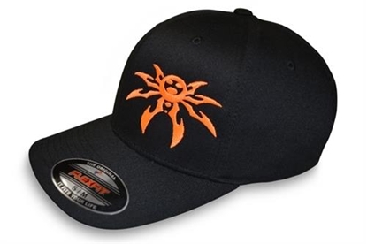 Picture of Poison Spyder Customs 50-46-210-L Flexfit Spyder Logo Hat in Black, Large/X-Large 50-46-210-L