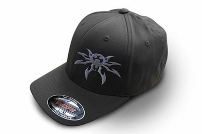 Picture of Poison Spyder Customs 50-46-204-L Poison Spyder Flexfit Spyder Logo Hat in Gray, Large/X-Large (Charcoal) - 50-46-204-L