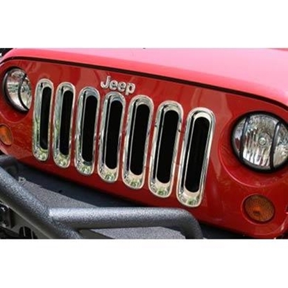 Picture of Rugged Ridge 11306.20 Rugged Ridge Grille Inserts (Chrome) - 11306.2 11306.20