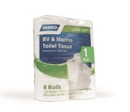 Picture of Camco 40276 Toilet Tissue 1 Ply 4 Roll Pack 280 Sheets Per Roll - 6 PACK, 24 ROLLS