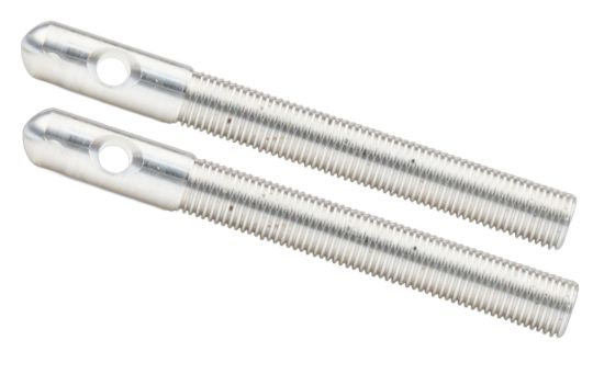 Aluminum Hood Pins 3/8in Silver 2pk