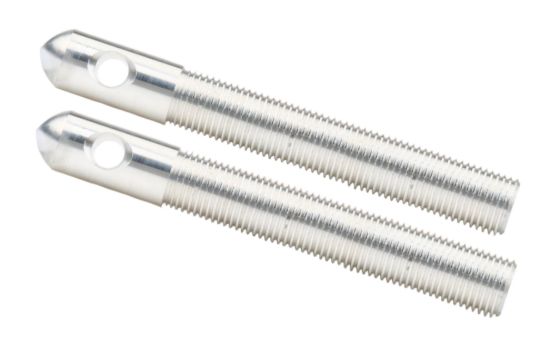 Alum Hood Pins 1/2in 1/4in Holes 2pk Silver