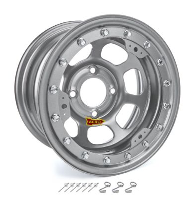 13x7 2in. 4.50 Silver Beadlock Wheel