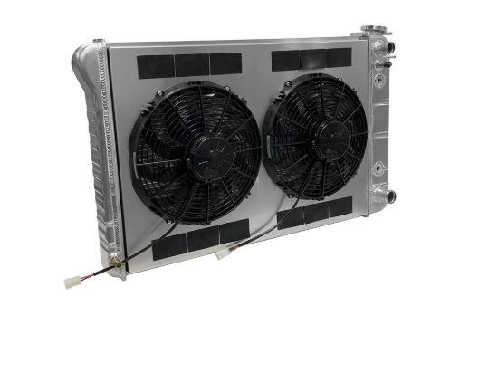 Radiator w/Fans C-10 Trk LS 73-87 Trans Raw