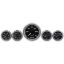 5-Piece Gauge Set Black Face/Chrome Bezel