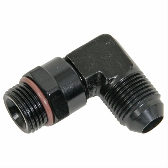 #8 x 3/4-16 90 Deg Swivel Adapter Black