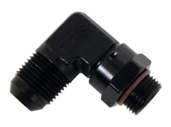 #10 x 7/8-14 90 Deg Swivel Adapter Black