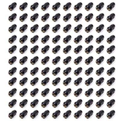 100 Lugnuts 1/2 Acorn Bulge 3/4in Hex Black
