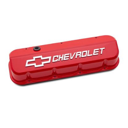 Slant Edge Valve Covers BBC Red