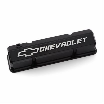 SBC Valve Covers Slant Edge Liquid Black