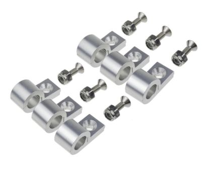 5/16in Polished Aluminum Line Clamps 6/pkg