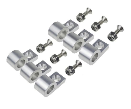 5/16in Polished Aluminum Line Clamps 6/pkg