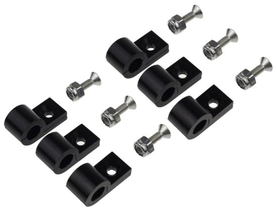 9/16in Black Aluminum Line Clamps 6/pkg