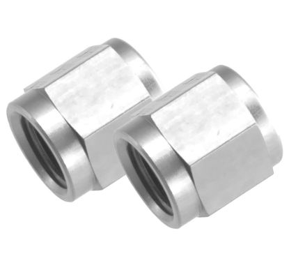 6AN Aluminum Tube Nut 3/8in Hard Line 2pcs CLR