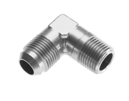 10AN 90Deg Male Adapter to 1/2in NPT Male Clear