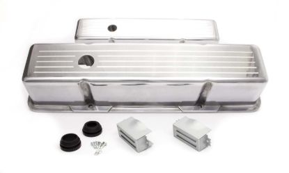 SBC Alum Tall V/C Ball Milled Polished