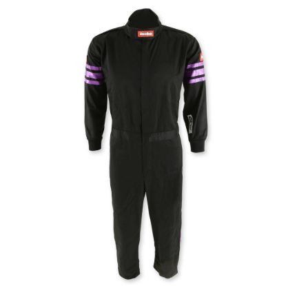 Black Suit Single Layer Kids Small Purple Trim