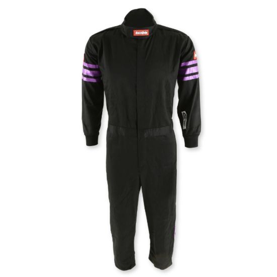 Black Suit Single Layer Kids X-Large Purple Trim