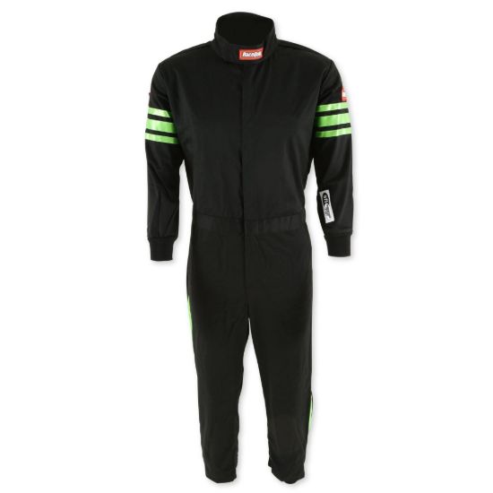 Black Suit Single Layer Kids XX-Small Green Trim