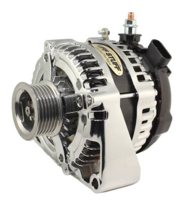 LS225 Max Amp Alternator 6 Groove OEM Wire Chrome