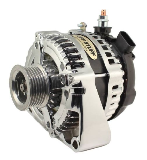 LS225 Max Amp Alternator 6 Groove OEM Wire Chrome