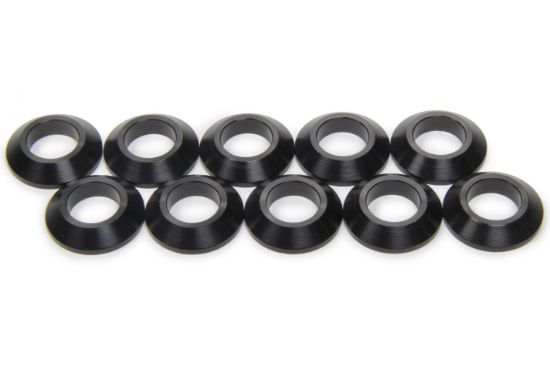 Tapered Spacers 1/2in ID 1/4in Thick Black 10pk