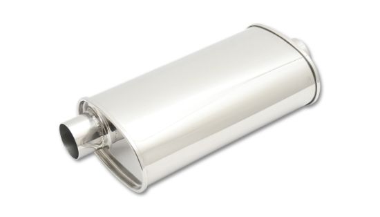 S/S Oval Muffler 2-1/4in In/ 2-1/4in Out