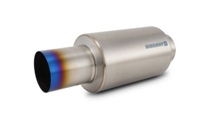 Muffler with Straight Cu t Burnt Tip  4in Inlet