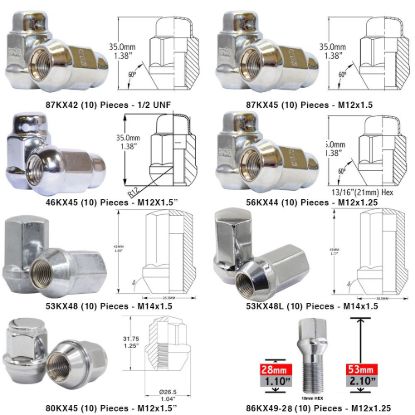 Picture of Coyote Premium Wheel Accessories Wheel Lug Nut - 1000000