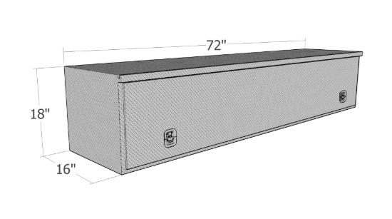 Picture of Unique Truck Accessories Truck Bed Side Rail Tool Box - HTB72C