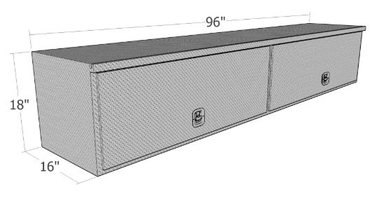 Picture of Unique Truck Accessories Truck Bed Side Rail Tool Box - HTB96C-BT
