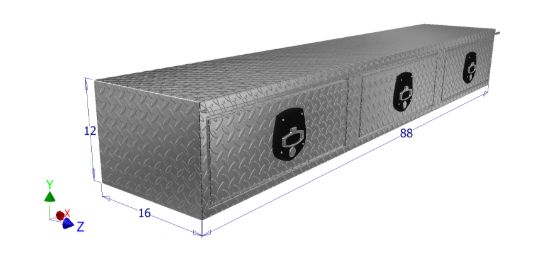 Picture of Unique Truck Accessories Truck Bed Side Rail Tool Box - HTD88