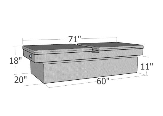 Picture of Unique Truck Accessories Truck Bed Storage Box Lid - RB124GW