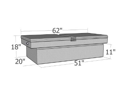 Picture of Unique Truck Accessories Truck Bed Storage Box Lid - RB134GW-BT