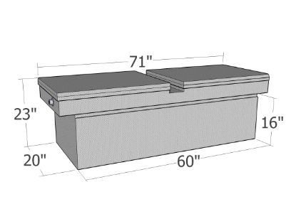 Picture of Unique Truck Accessories Truck Bed Storage Box Lid - RB157GW-BT