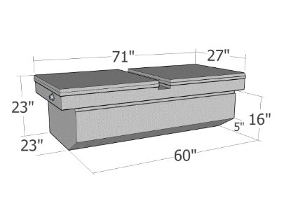 Picture of Unique Truck Accessories Truck Bed Storage Box Lid - RB158GW