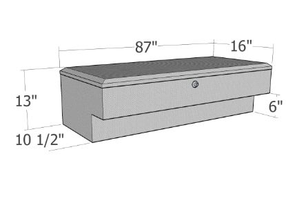 Picture of Unique Truck Accessories Truck Bed Side Rail Tool Box - RB164-BT